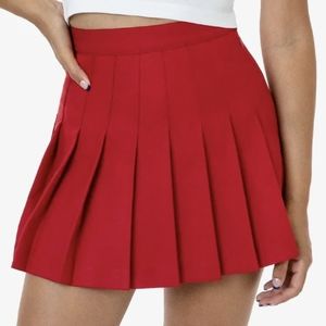 NWT American Apparel Pleated Mini Skirt XS Red
